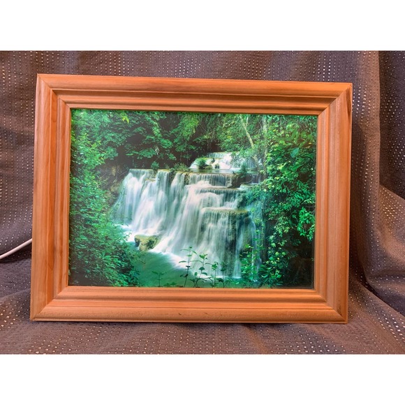 Lighted Motion Waterfall Image in A Frame - Picture 1 of 9